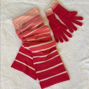 Merona Scarf and Gloves Set Stripes